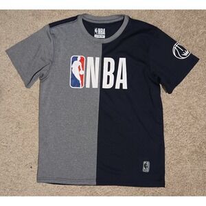 NBA Gray and Dark Blue NBA Basketball Tshirt Shirt Youth Large 14/16